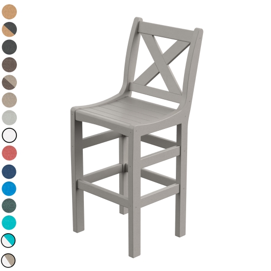 DURAWOOD® Poly Cross Back Bar Height Chair