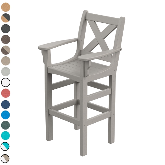 DURAWOOD® Poly Cross Back Bar Height Chair