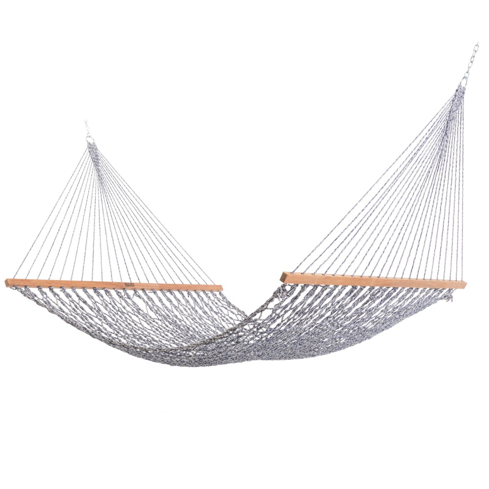 DURACORD® Rope Extra-Wide Hammock and ROMAN ARC® 4-Ply Cypress Wood Stand Combo