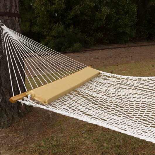 DURACORD® Rope Double Hammock with ROMAN ARC® 4-ply Wood Stand Combo