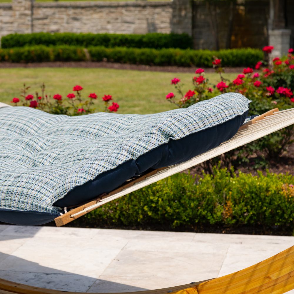 Large Sunbrella® Principle Lagoon Tufted Hammock with Detachable Pillow
