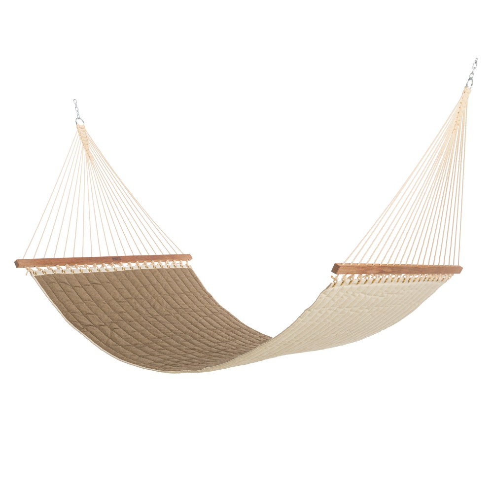 Large Quilted Hammock with ROMAN ARC® 4-ply Cypress Wood Hammock Stand