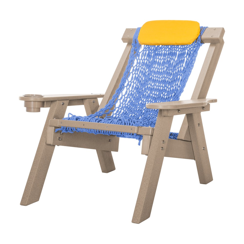 Weatherwood Durawood Single Rope Chair - Coastal Blue DuraCord