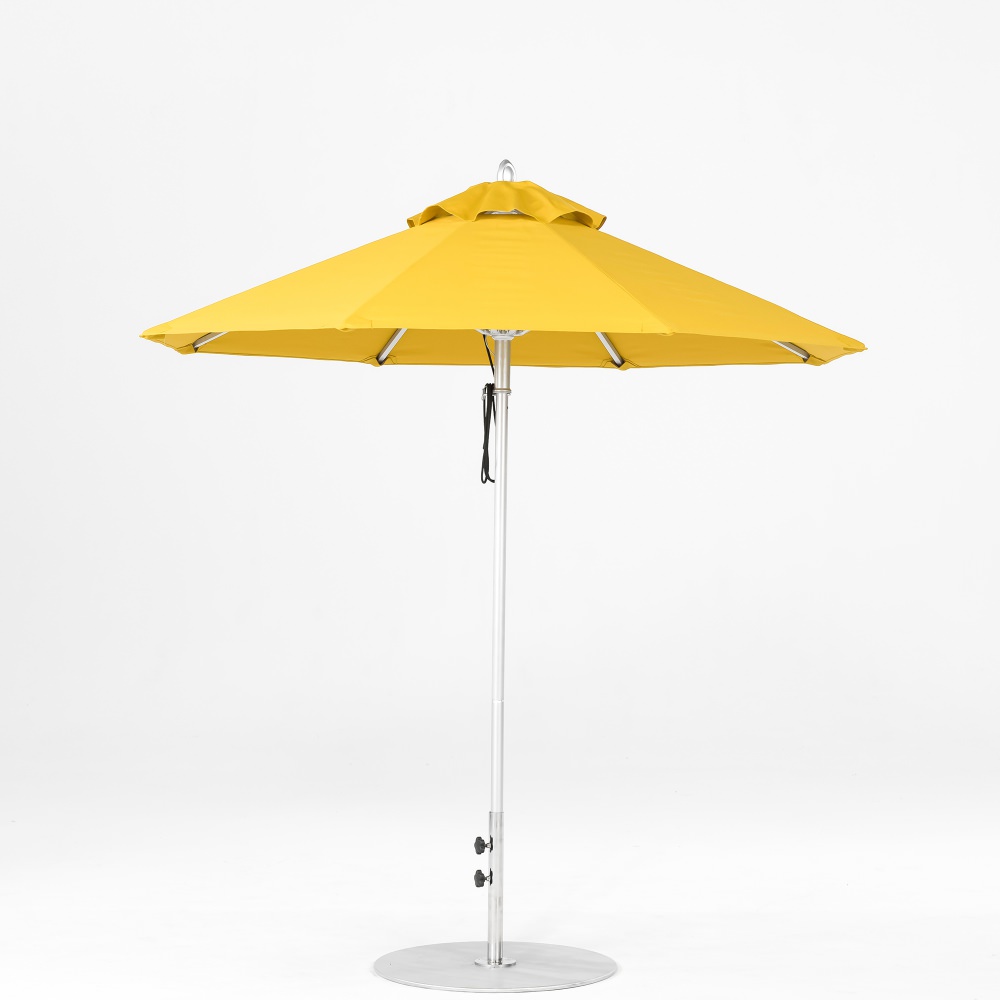 7.5 Ft. Pulley Lift Aluminum Market Umbrella with Silver Pole