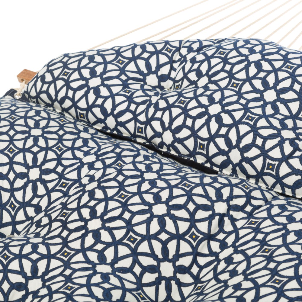 Large Sunbrella Luxe Indigo Tufted Hammock with Detachable Pillow