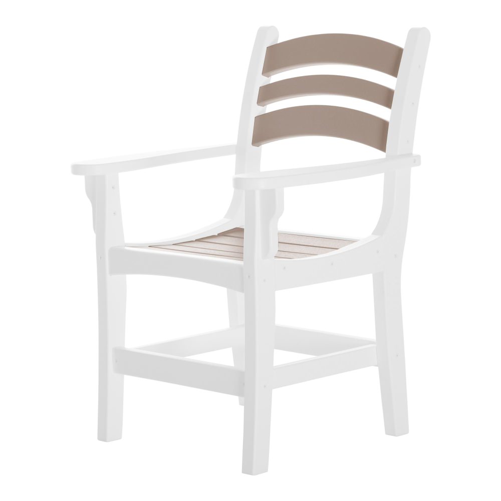 Casual Dining Chair with Arms - White and Weatherwood