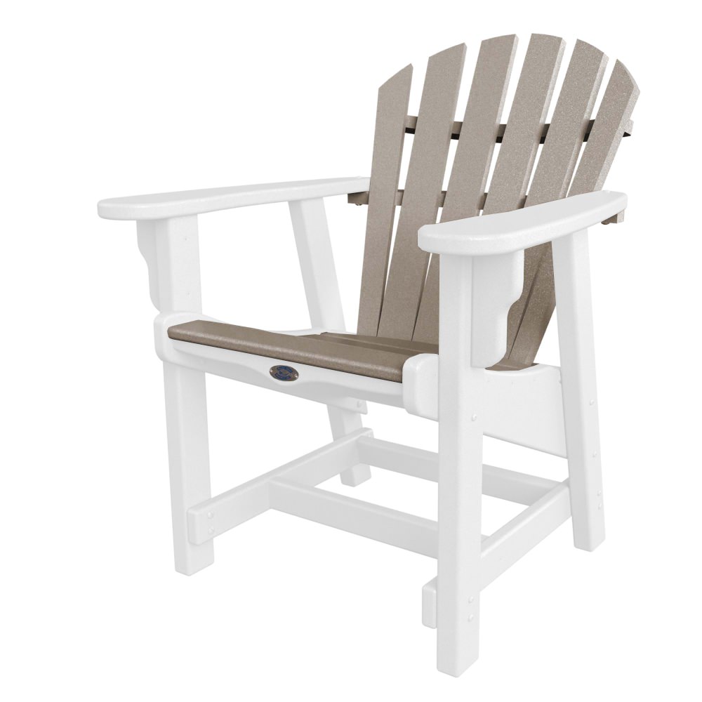 Fanback Conversation Chair - White and Weatherwood