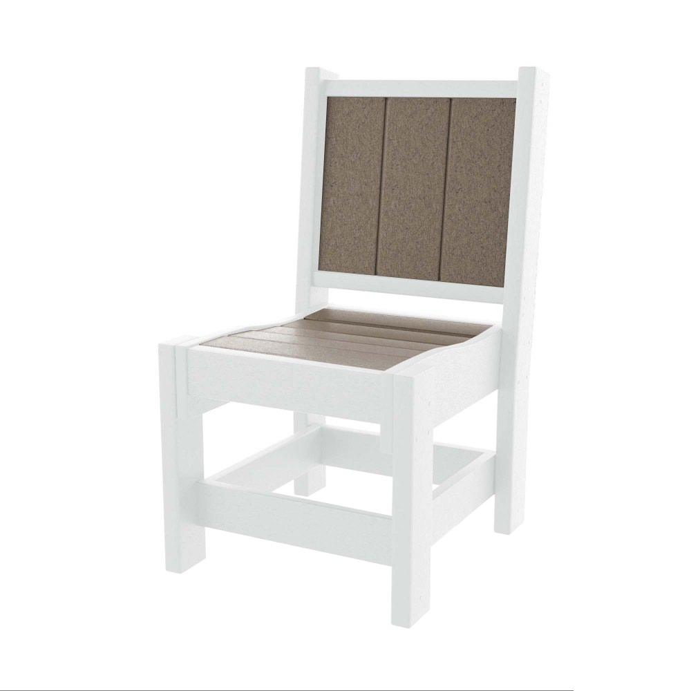 Modern Dining Chair - White and Weatherwood