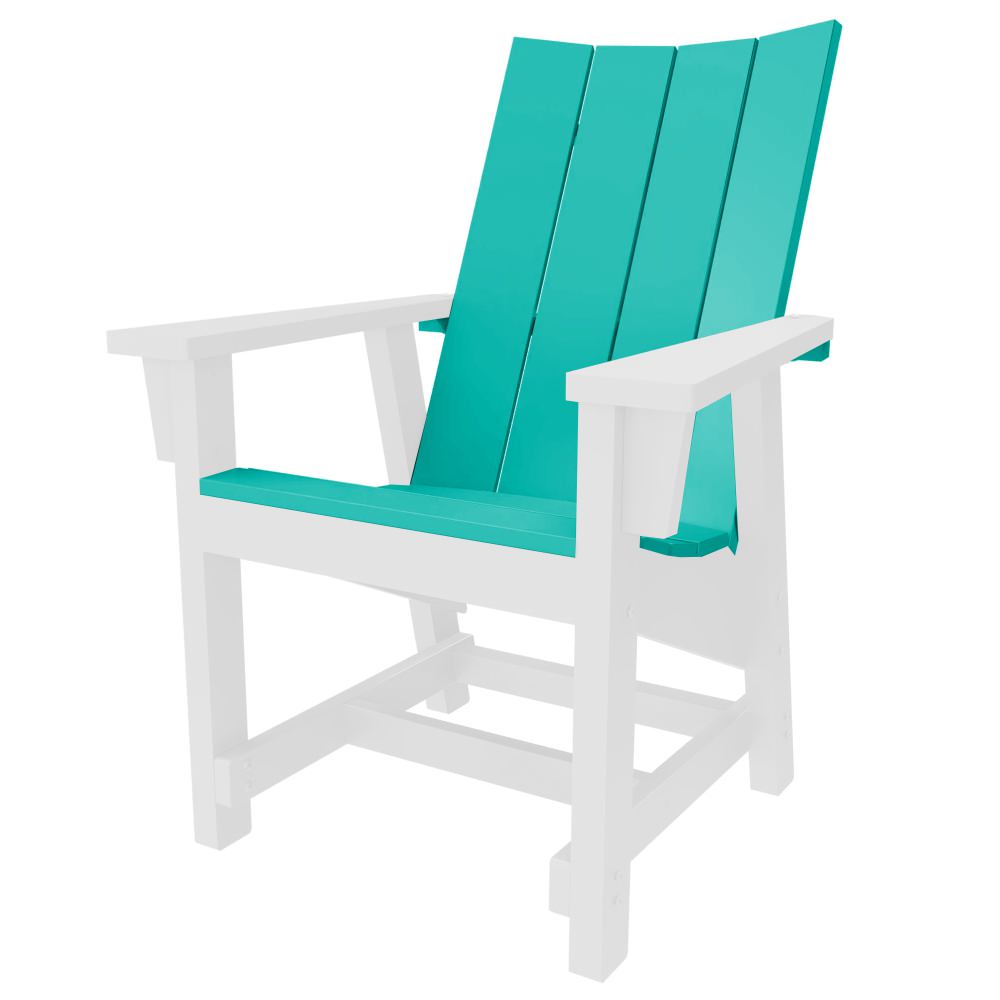 Modern Conversation Chair - White and Turquoise