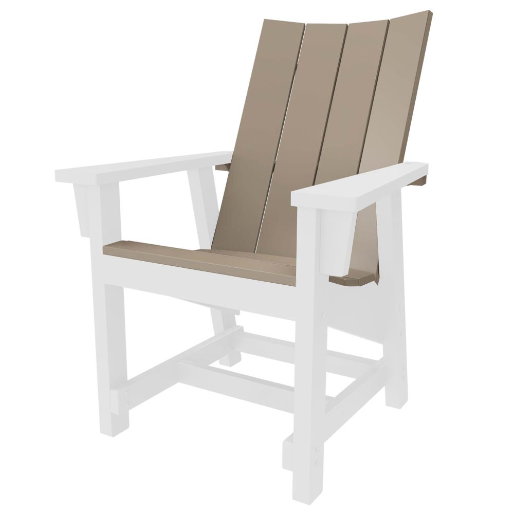 Modern Conversation Chair - White and Weatherwood