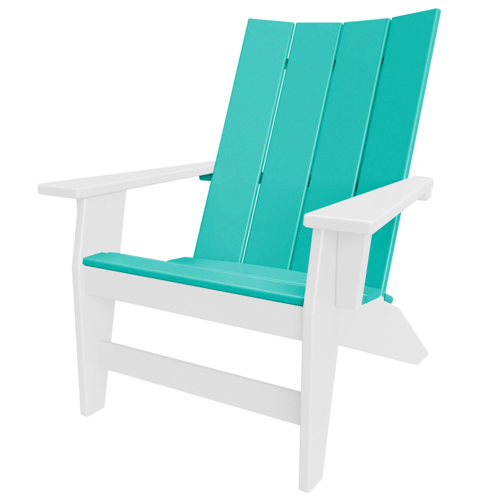 Modern Adirondack Chair - White and Turquoise