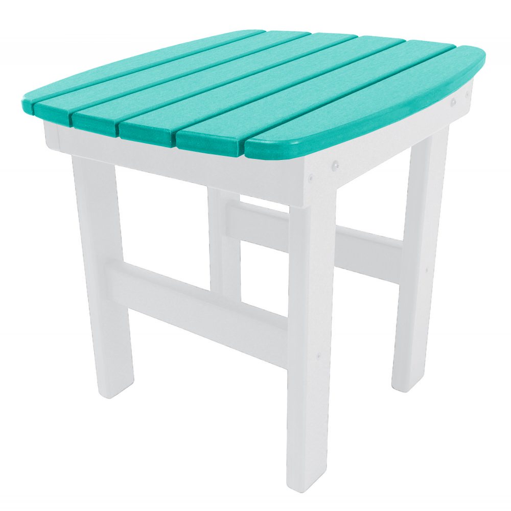 Classic Adirondack Side Table - White and Turquoise