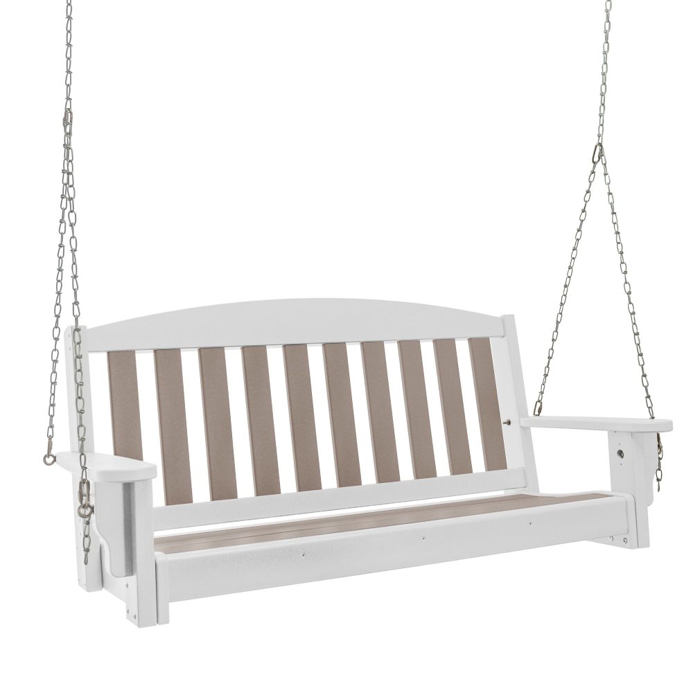 Classic Bench Swing - White and Weatherwood