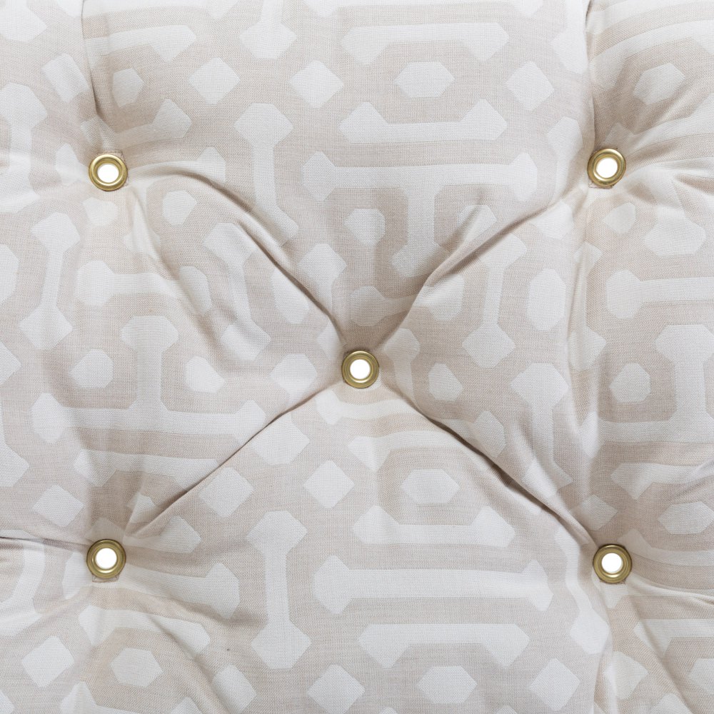 Premium Sunbrella Fretwork Flax Tufted Single Swing