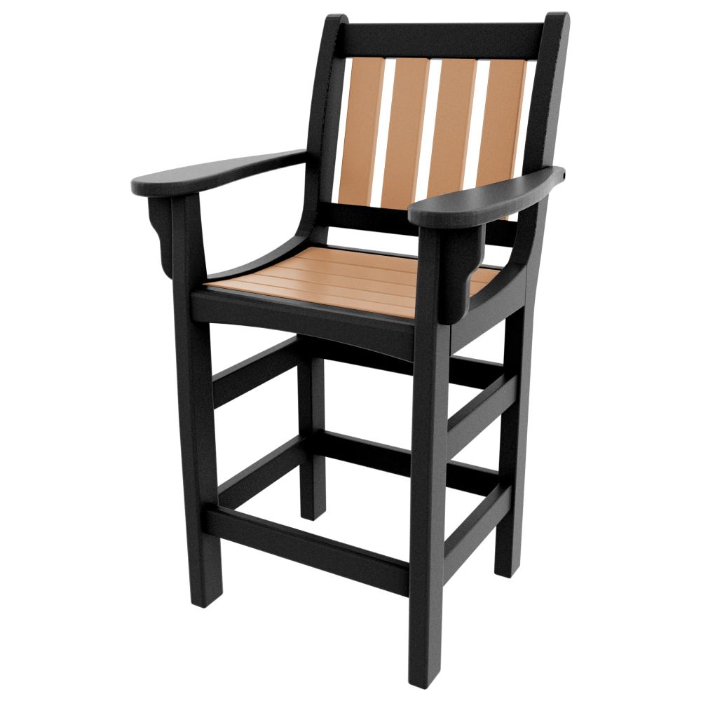 Vertical Counter Height Chair with Arms