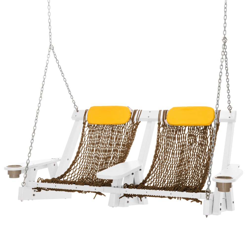 White Durawood Deluxe Double Rope Swing