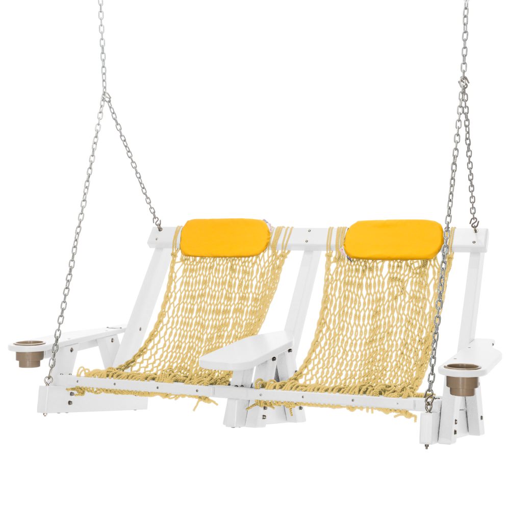 White Durawood Deluxe Double Rope Swing