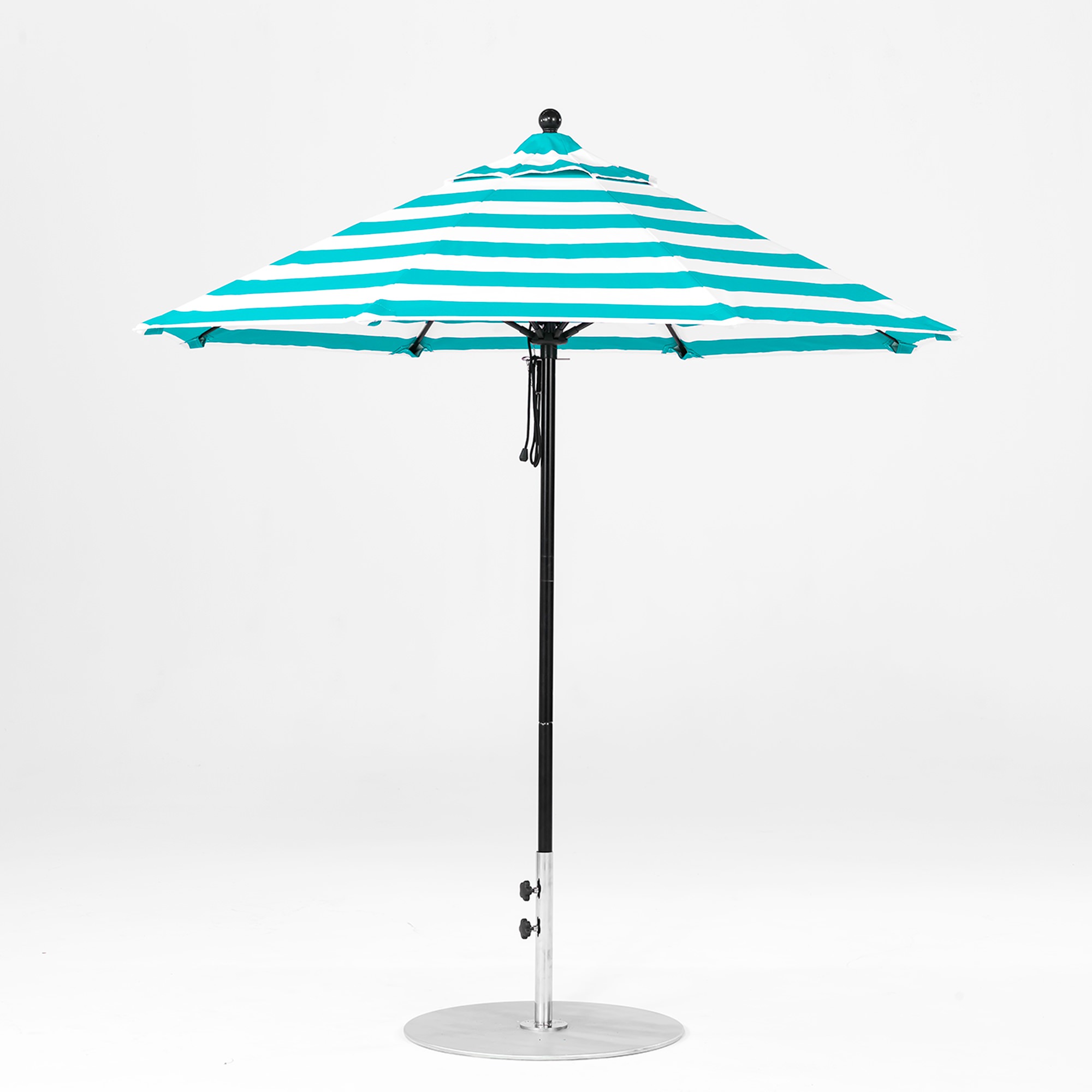 7.5 Ft. Pulley Lift Fiberglass Market Umbrella with Black Pole by Frankford  Umbrellas
