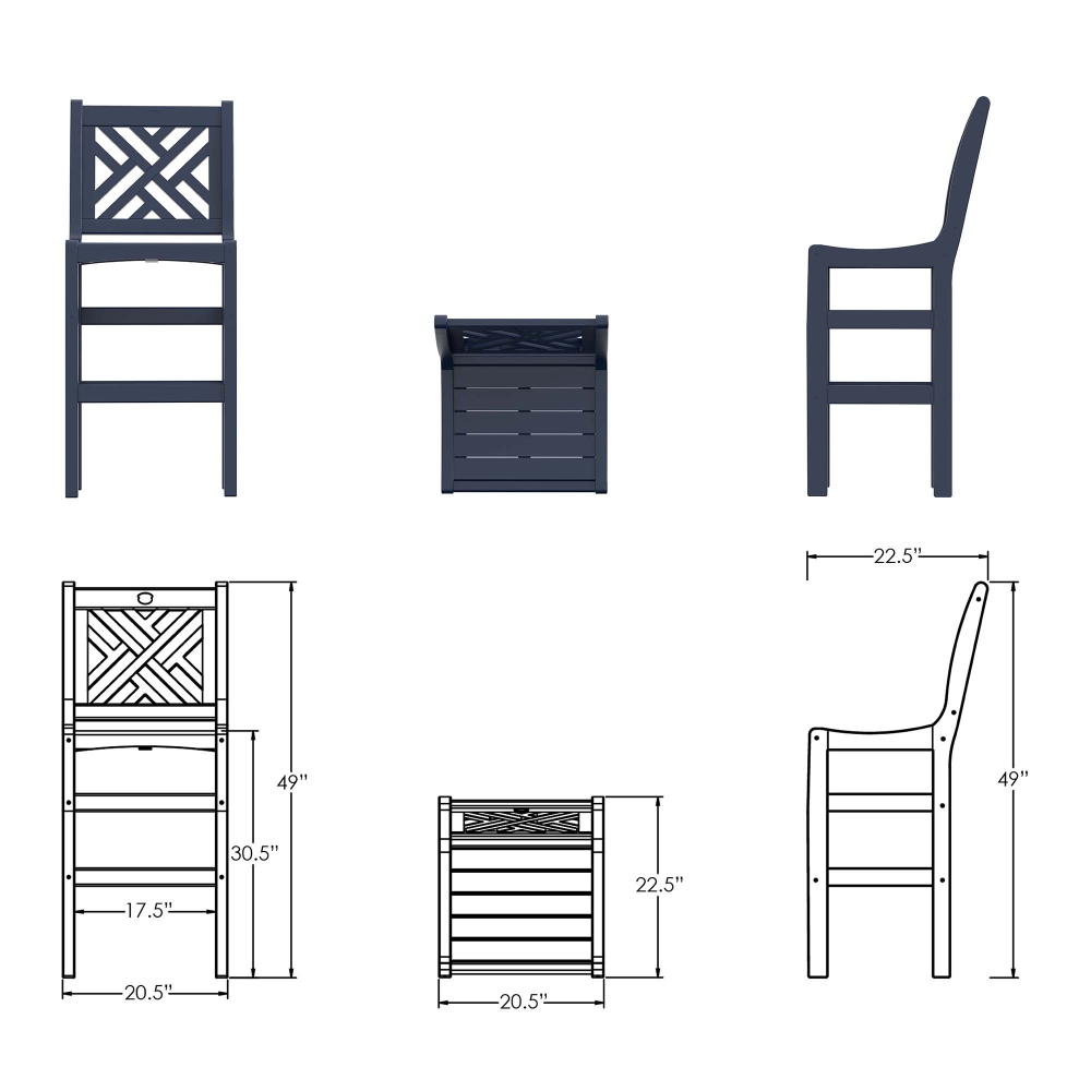 DURAWOOD® Chippendale Bar Height Chair