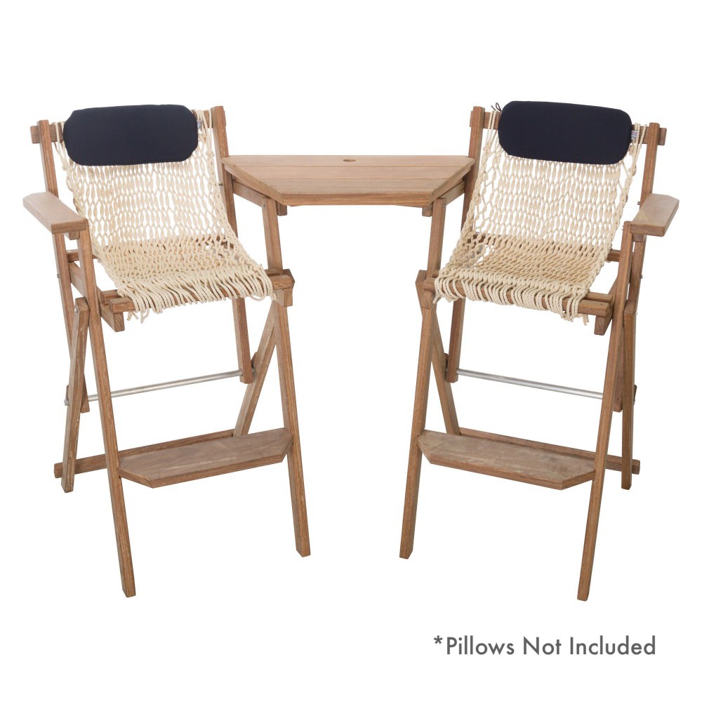 Cumaru Folding Barstool and Tete-a-Tete Table Combo