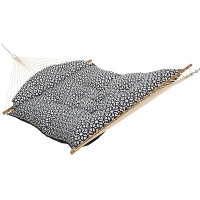 Large Sunbrella Luxe Indigo Tufted Hammock with Detachable Pillow
