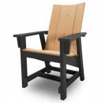 Contemporary Conversation Chair - Black and Cedar