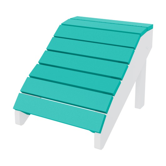 Modern Footrest - White and Turquoise