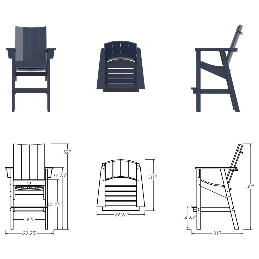 DURAWOOD® Modern Bar Height Dining Chair