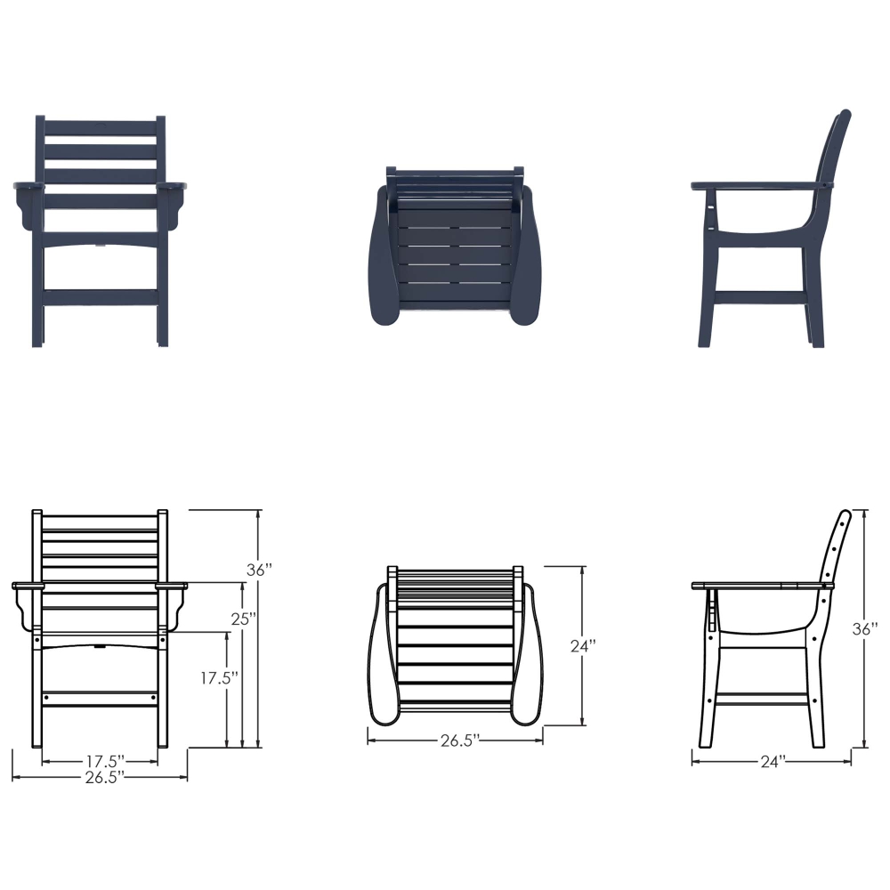 DURAWOOD® Horizontal Dining Chair with Arms