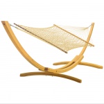 DURACORD® Rope Double Hammock with ROMAN ARC® 4-ply Wood Stand Combo