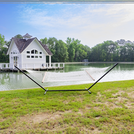 Large DURACORD® Rope Hammock with TRI-BEAM® Hammock Stand and Optional Pillow