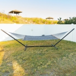 Extra-Wide DURACORD® Rope Hammock with TRI-BEAM® Steel Hammock Stand and Optional Pillow