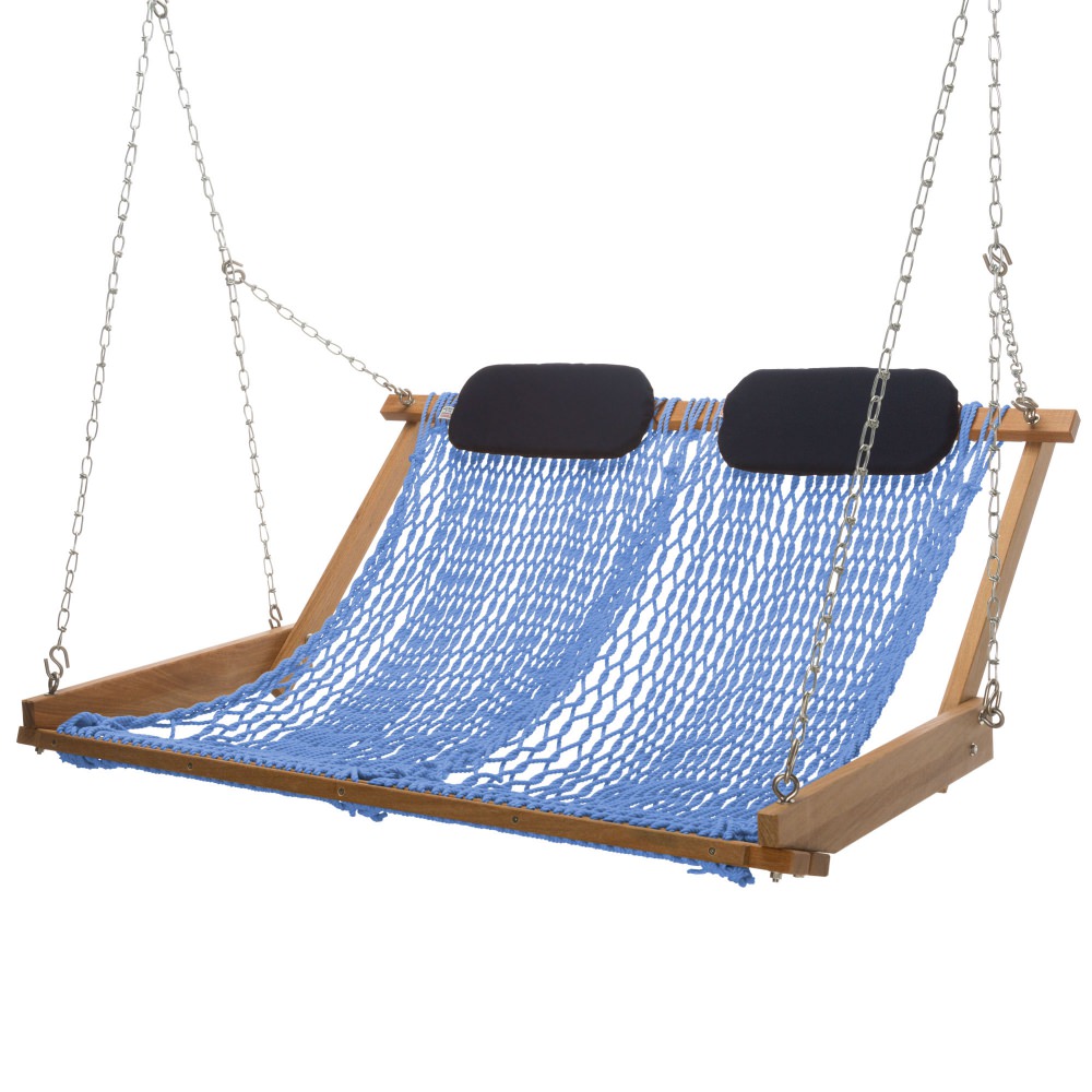 Original Cumaru Rope Hammock Swing - DURACORD® Coastal Blue