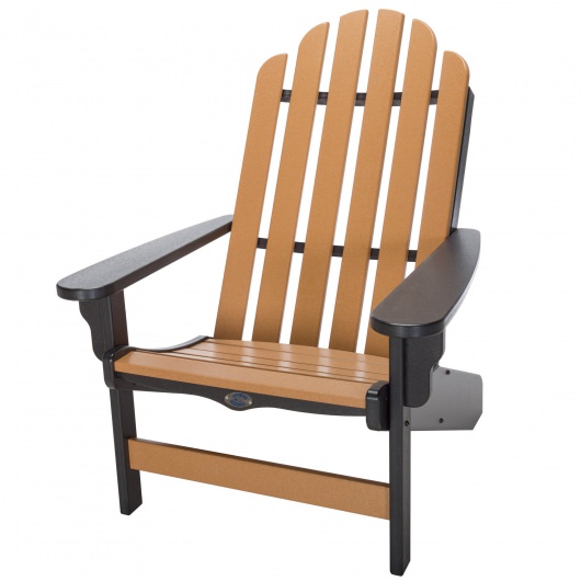 DURAWOOD® Poly Classic Adirondack Chair - Black and Cedar