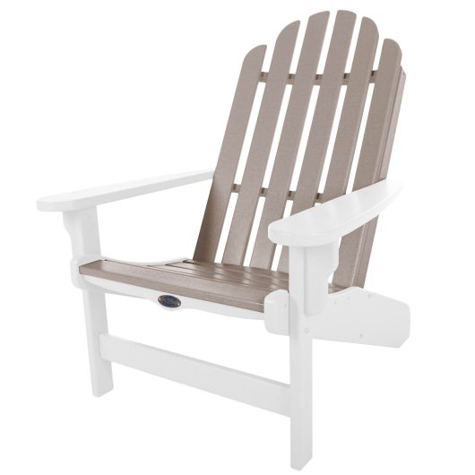 DURAWOOD® Poly Classic Adirondack Chair - White and Weatherwood