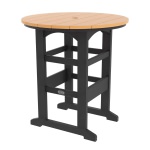 DURAWOOD® Poly Round Bar Height Table 39.5 in. - Black and Cedar