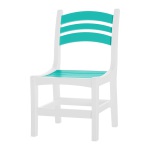Casual Dining Chair - White and Turquoise