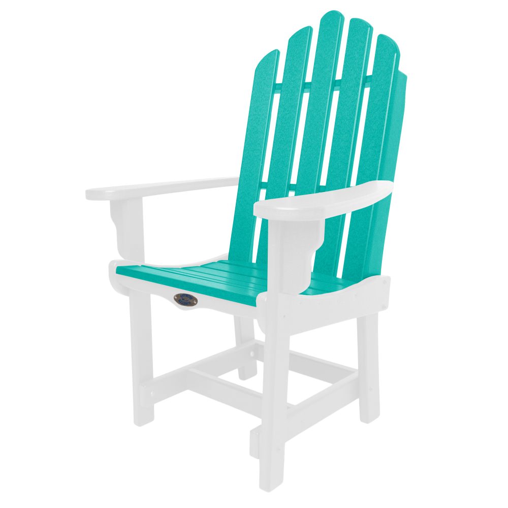 DURAWOOD® Classic Dining Chair with Arms - White and Turquoise