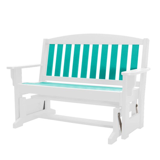Glider Bench - White and Turquoise