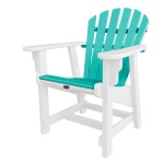 Fanback Conversation Chair - White and Turquoise