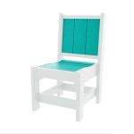 Modern Dining Chair - White and Turquoise