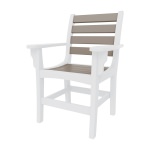 Horizontal Dining Chair with Arms - White and Weatherwood