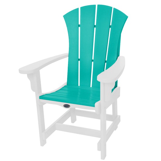 Sunrise Dining Chair with Arms - White and Turquoise