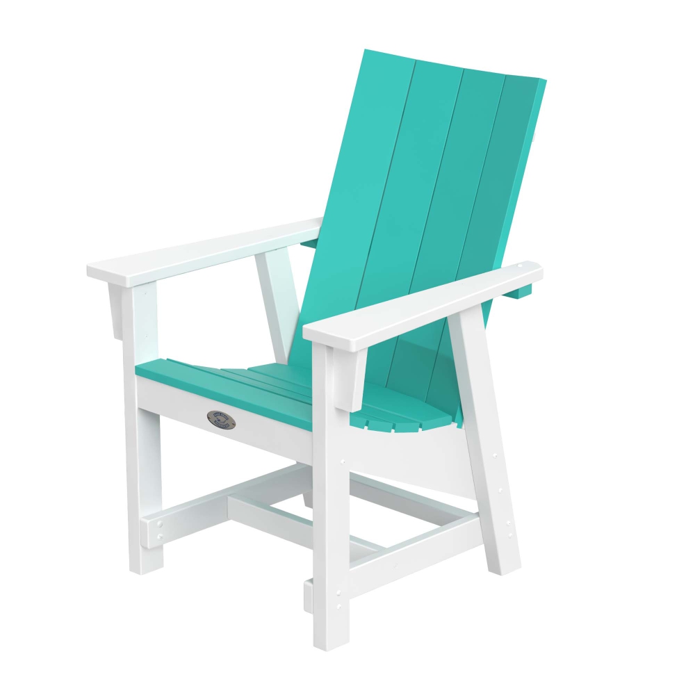 DURAWOOD® Modern Conversation Chair - White and Turquoise