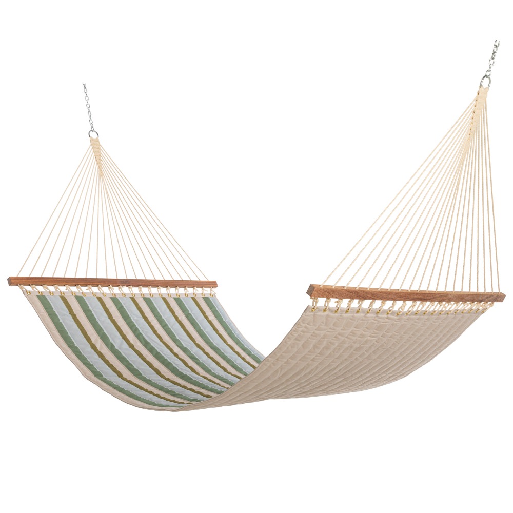 Large Quilted Fabric Hammock with TRI-BEAM® Metal Stand and Optional Pillow