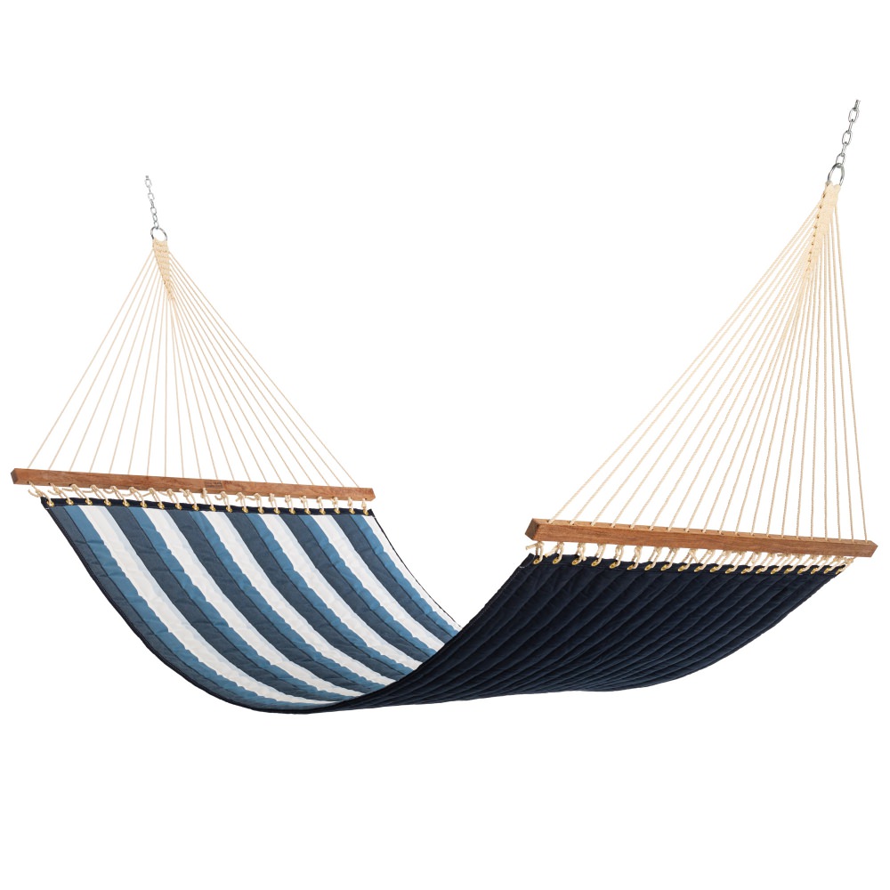 Large Quilted Hammock with ROMAN ARC® 7-Ply Deluxe Cypress Wood Hammock Stand