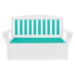 Stowaway Bench - White and Turquoise