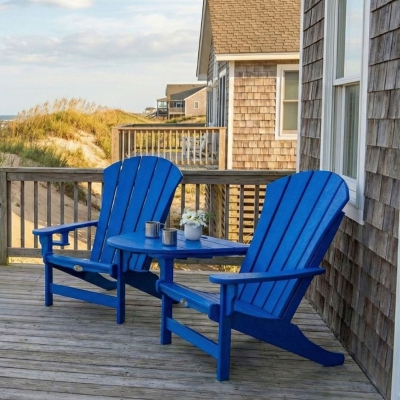 DURAWOOD® Poly 3 Piece Sunrise Adirondack Chair and Tete-A-Tete Set