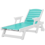 Classic Chaise Lounge - White and Turquoise