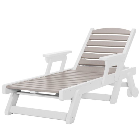 Classic Chaise Lounge - White and Weatherwood